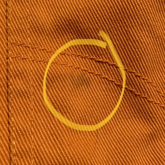 NY & Co 5-Pocket Denim Pencil Skirt Back Split Orange Women’s 14 - Picture 8 of 9